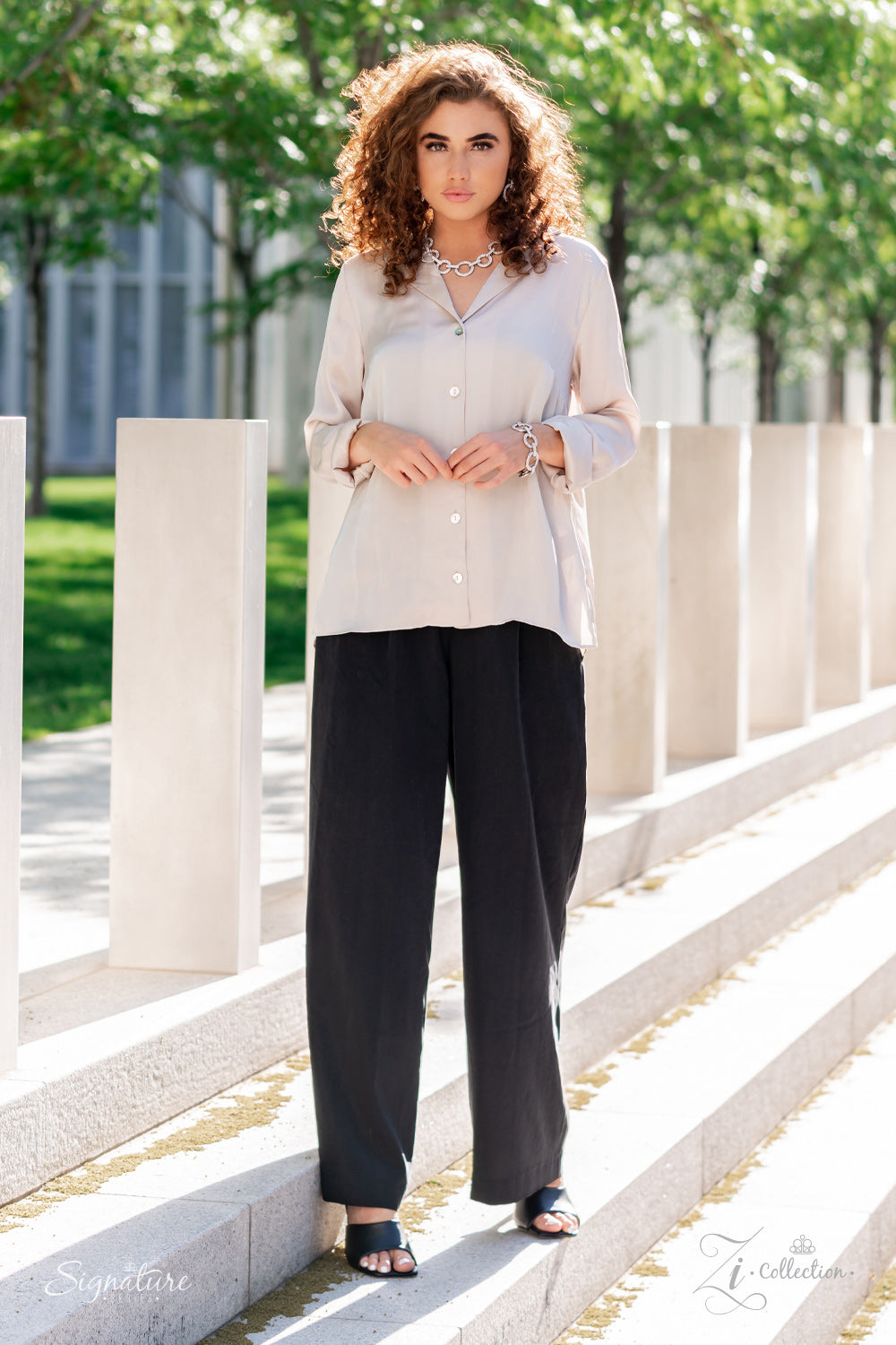 The Missy - Rhinestone Circles Necklace - Zi Collection - Paparazzi Accessories