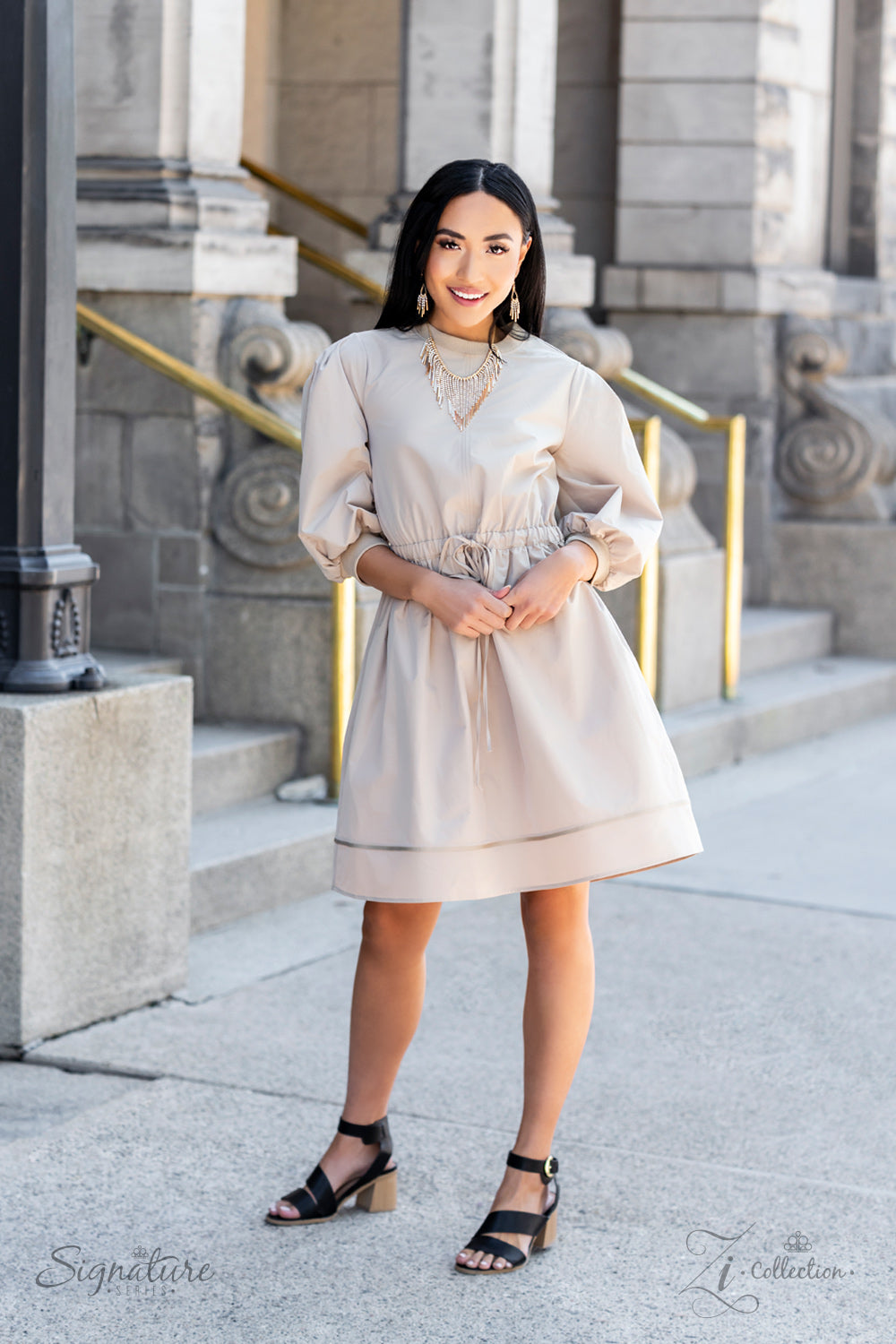 The Amber - Gold & Rhinestone Necklace - Zi Collection - Paparazzi Accessories