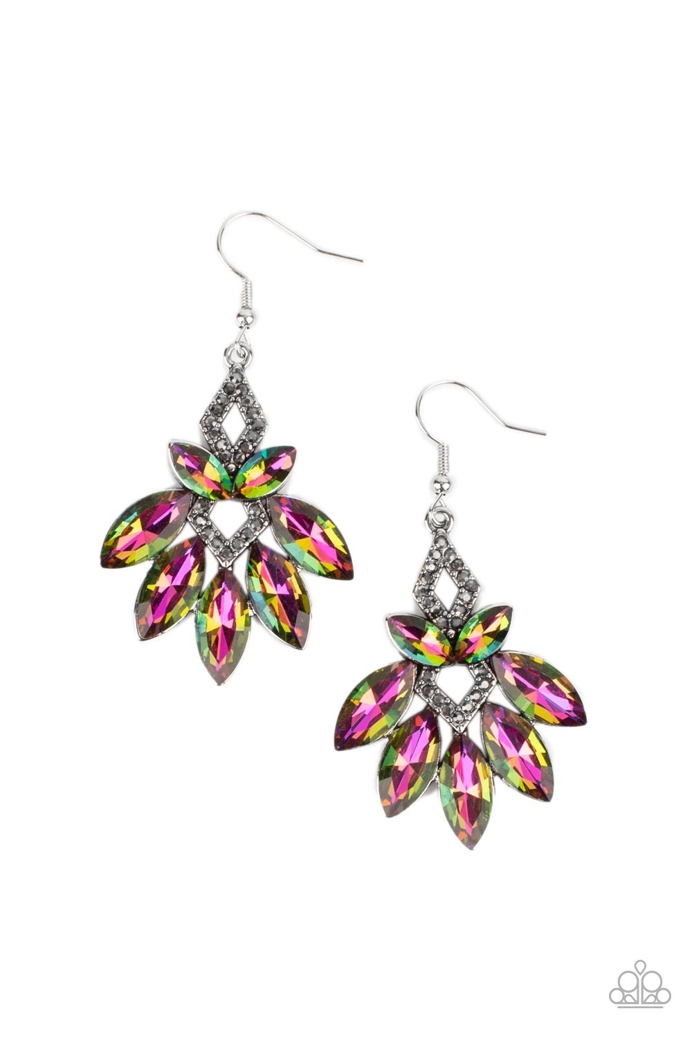 Galaxy Grandeur - Multi Oil Spill Earrings - Paparazzi Accessories - Paparazzi Accessories