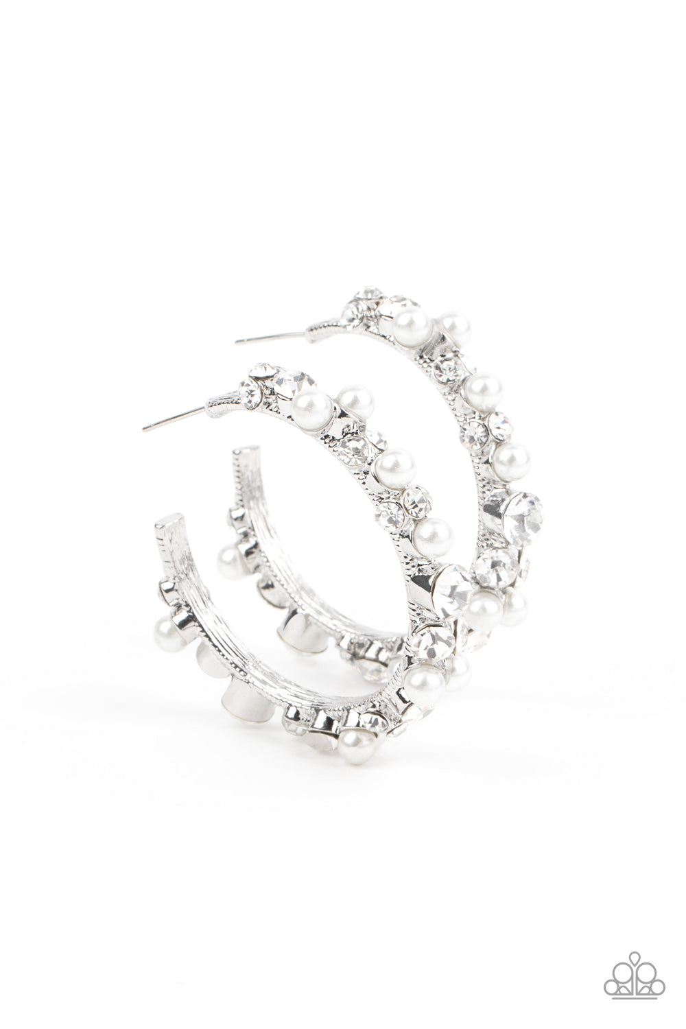 Let There Be SOCIALITE - White Earrings - Paparazzi Accessories
