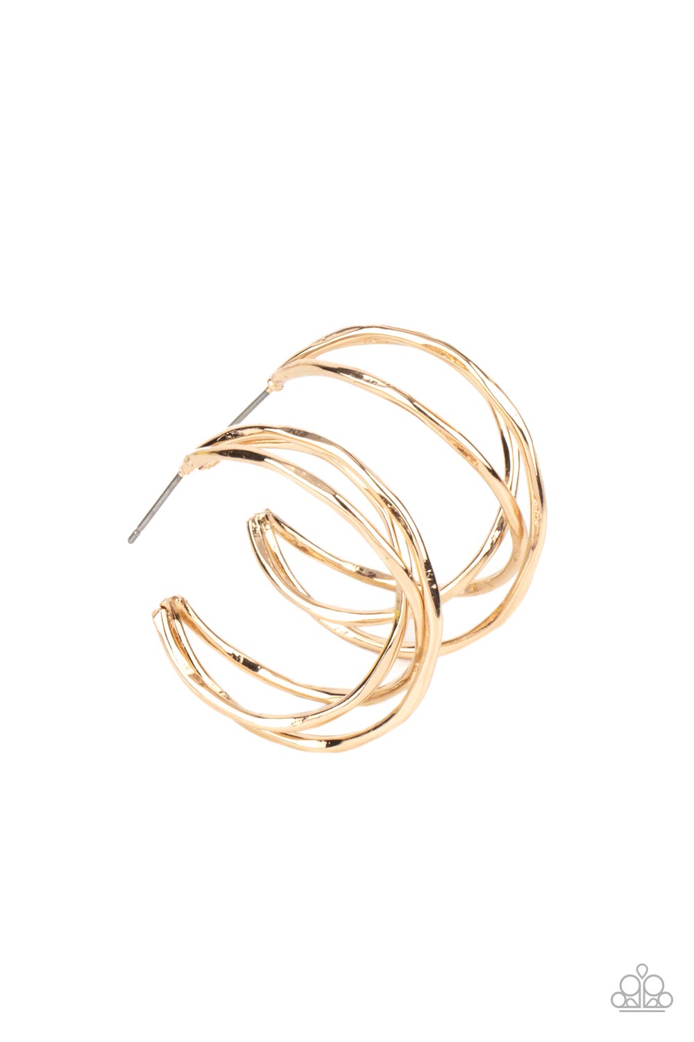 City Contour - Gold Earrings -- Paparazzi Accessories - Paparazzi Accessories