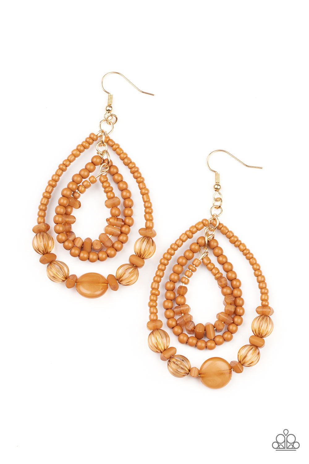 Prana Party - Brown Earrings - Paparazzi Accessories - Paparazzi Accessories