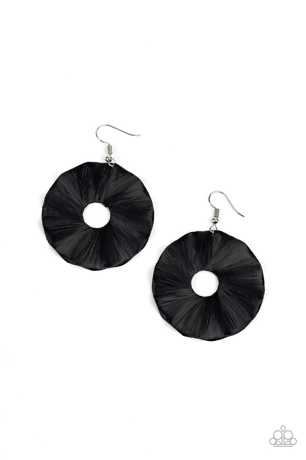 Fan the Breeze - Black Earrings - Paparazzi Accessories - Paparazzi Accessories