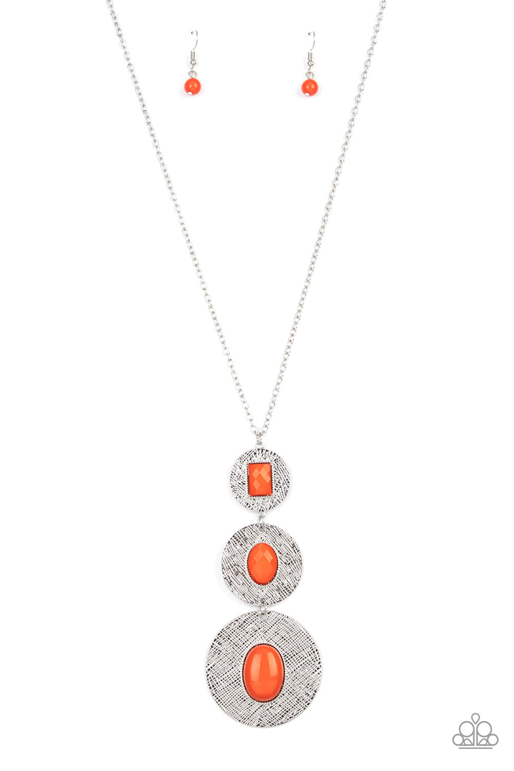 Talisman Trendsetter - Orange Necklace- Paparazzi Accessories - Paparazzi Accessories