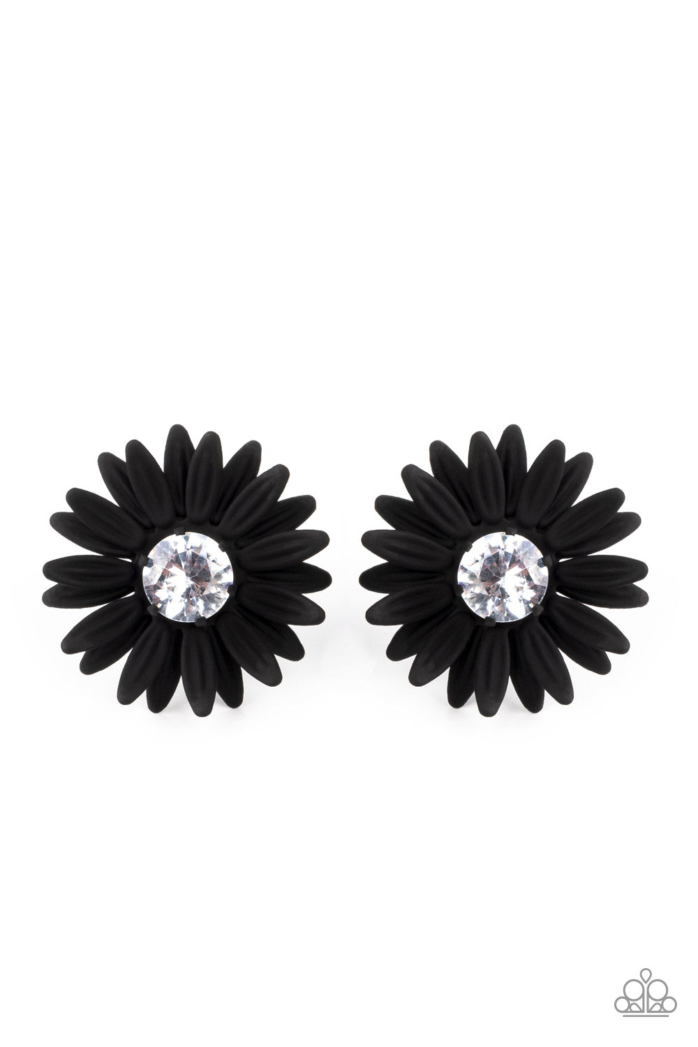 Sunshiny DAIS-y - Black Earrings - Paparazzi Accessories - Paparazzi Accessories