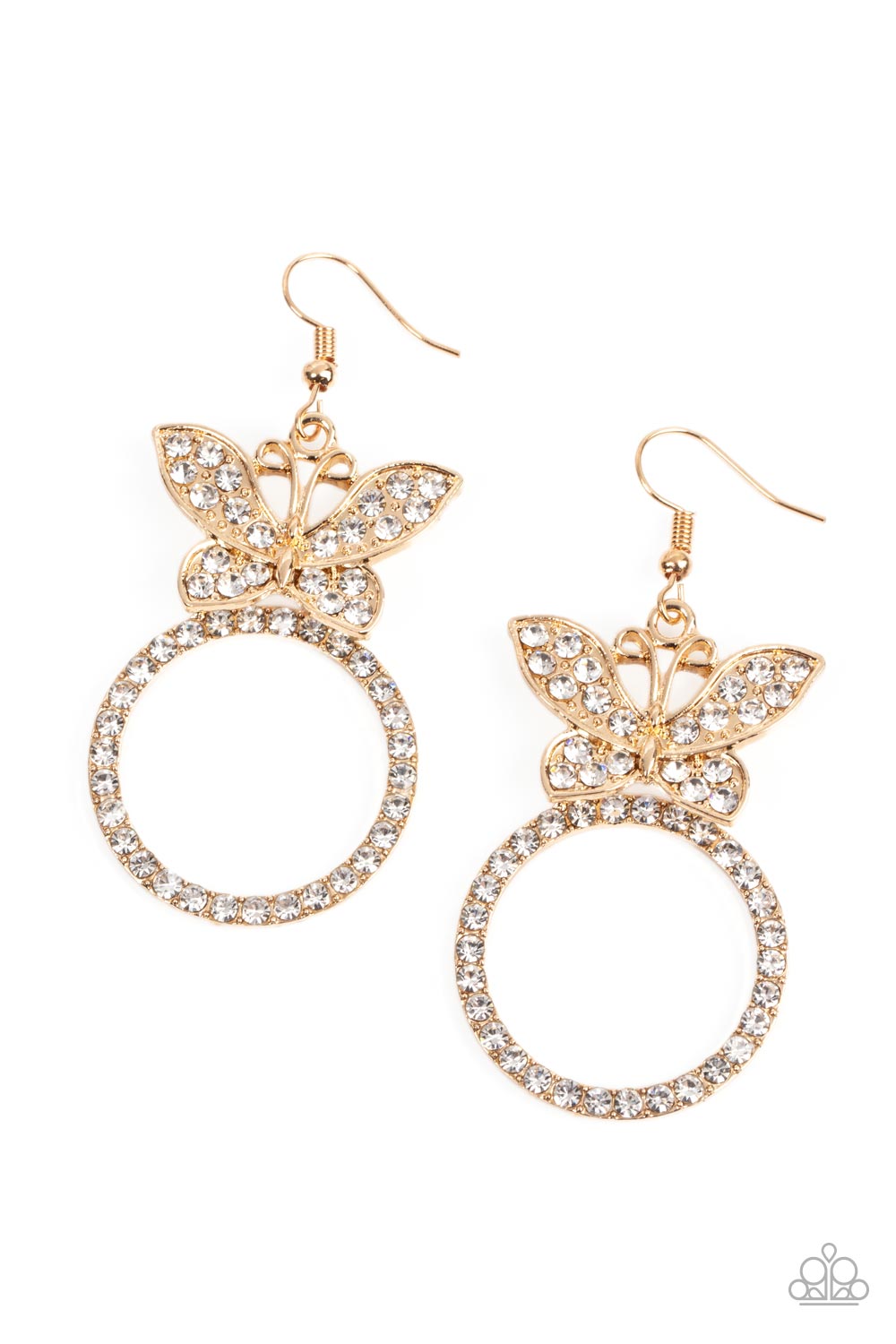 Paradise Found - Gold Butterfly Earrings - Paparazzi Accessories - Paparazzi Accessories