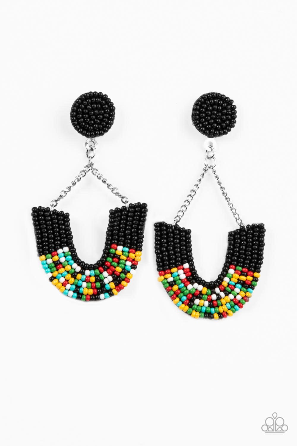 Make it RAINBOW - Black Earrings - Paparazzi Accessories