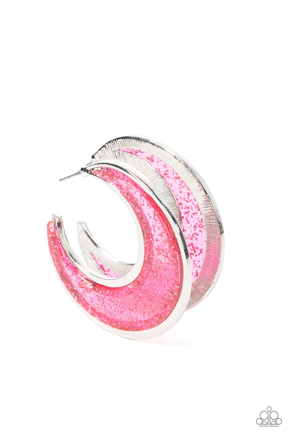 Charismatically Curvy - Pink Earrings - Paparazzi Accessories