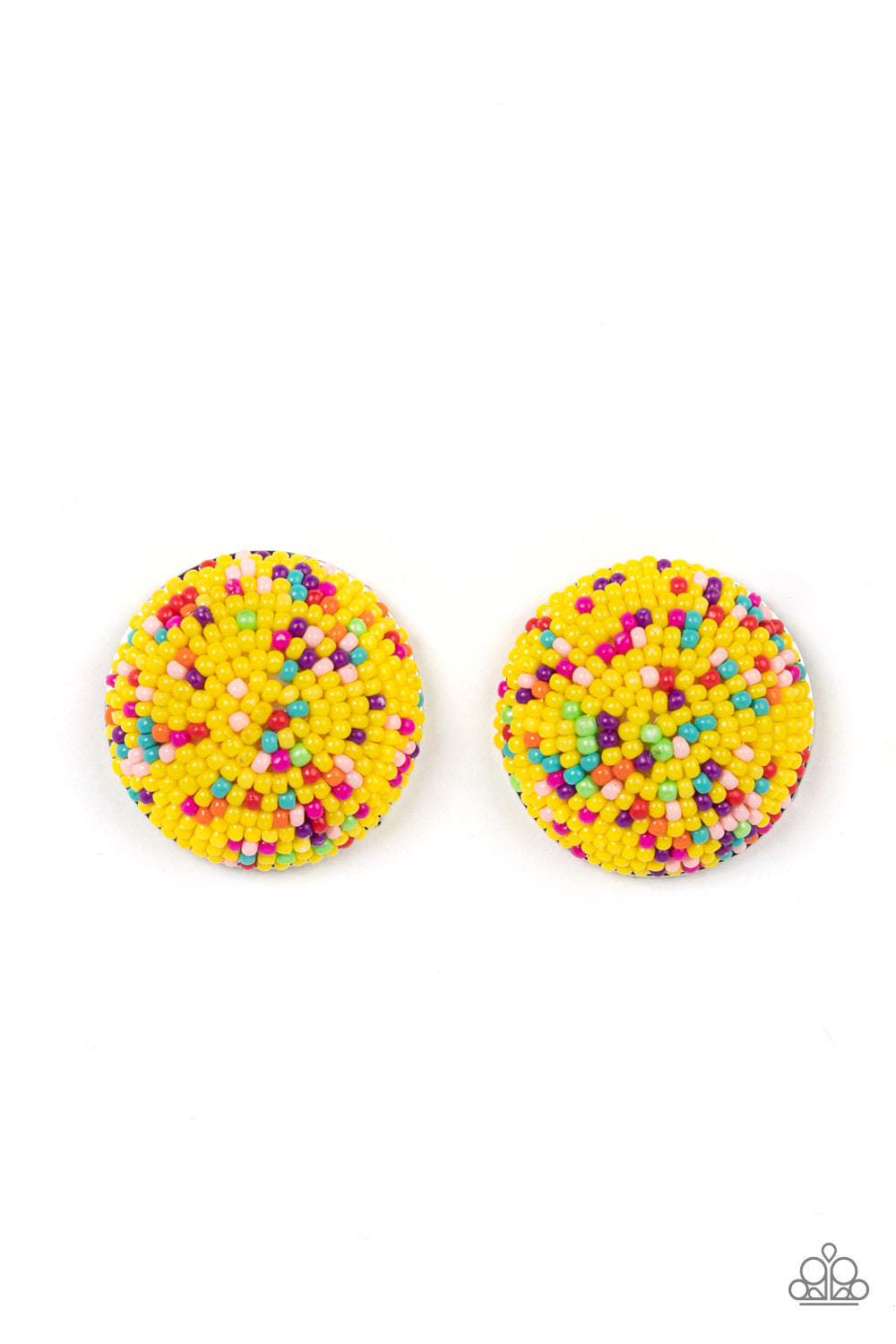 Kaleidoscope Sky - Yellow Earrings - Paparazzi Accessories - Paparazzi Accessories
