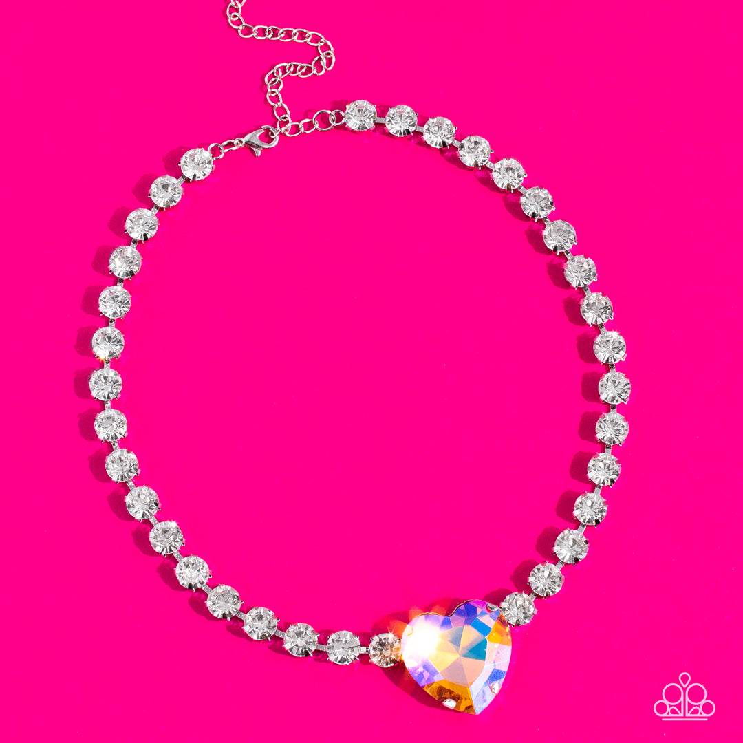 Heart in My Throat - Orange Necklace - Paparazzi Accessories - Paparazzi Accessories