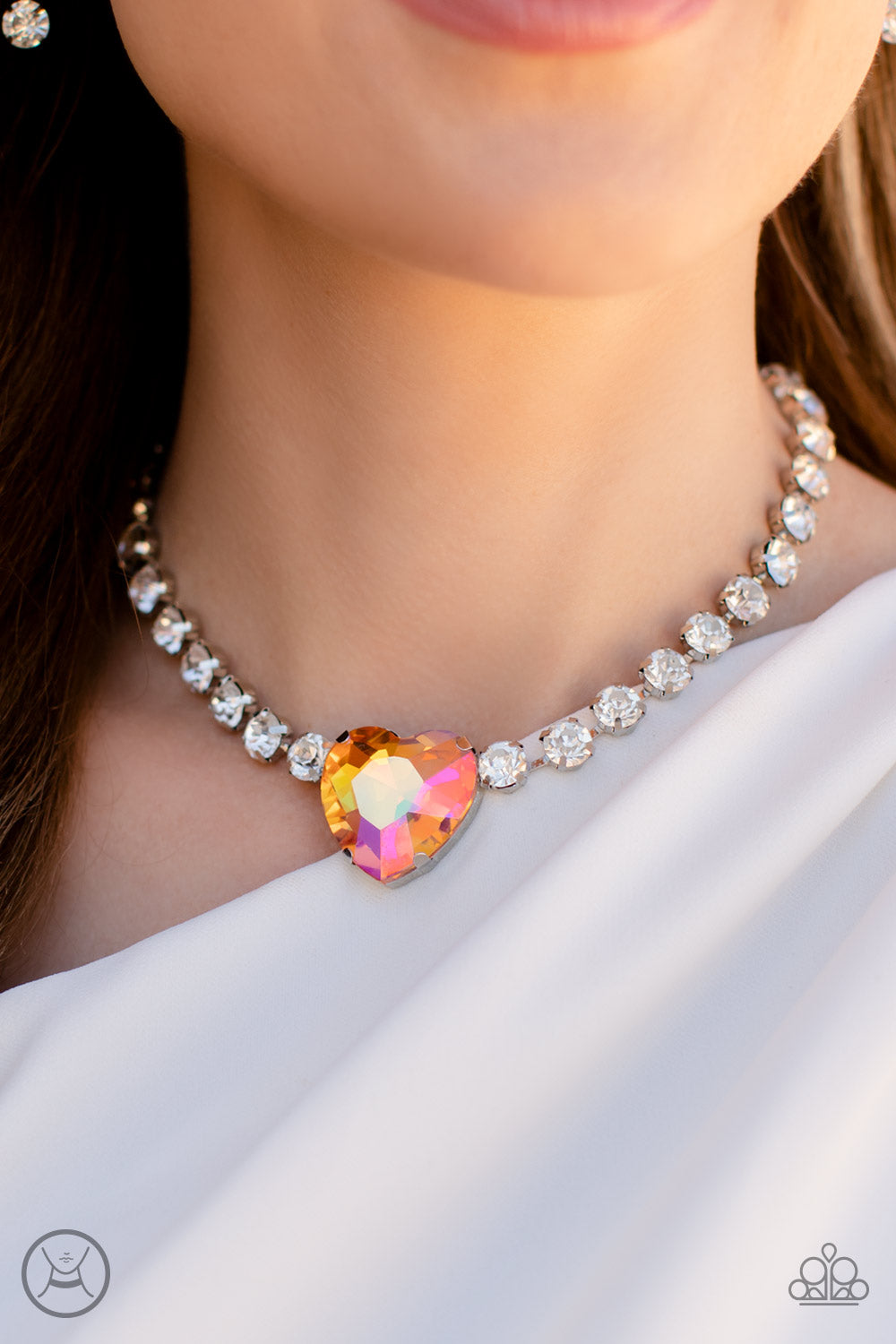 Heart in My Throat - Orange Necklace - Paparazzi Accessories - Paparazzi Accessories
