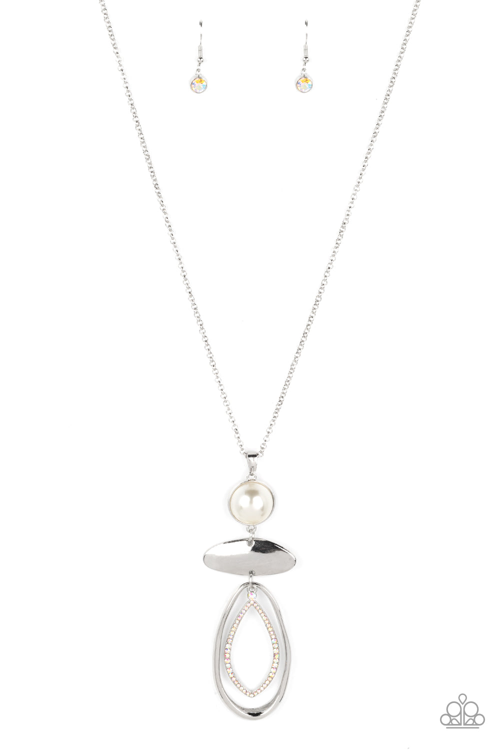 Modern Day Demure - White Necklace - Paparazzi Accessories - LaNisha's Lustrous Jewels