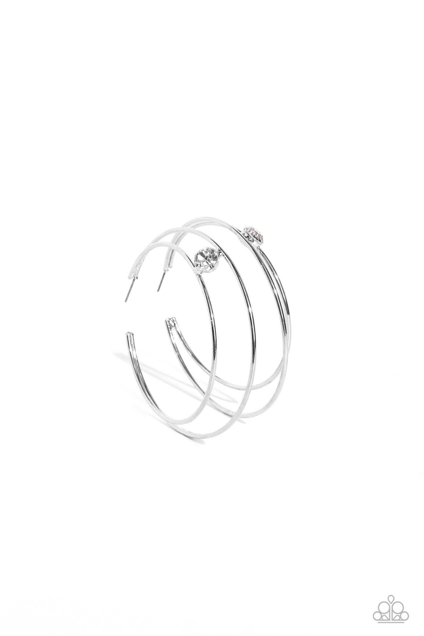 Theater HOOP - White Hoops - Paparazzi Accessories