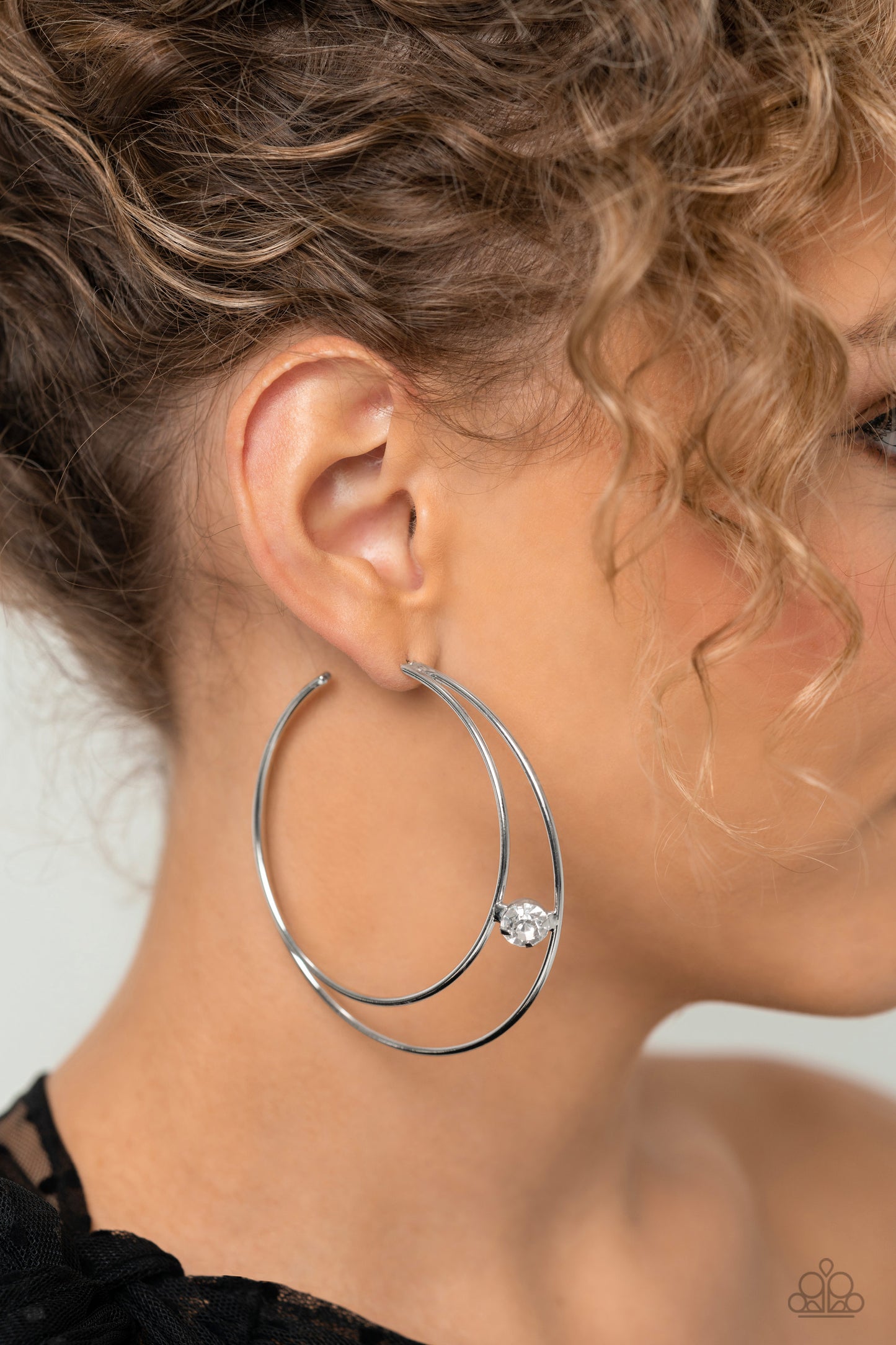 Theater HOOP - White Hoops - Paparazzi Accessories