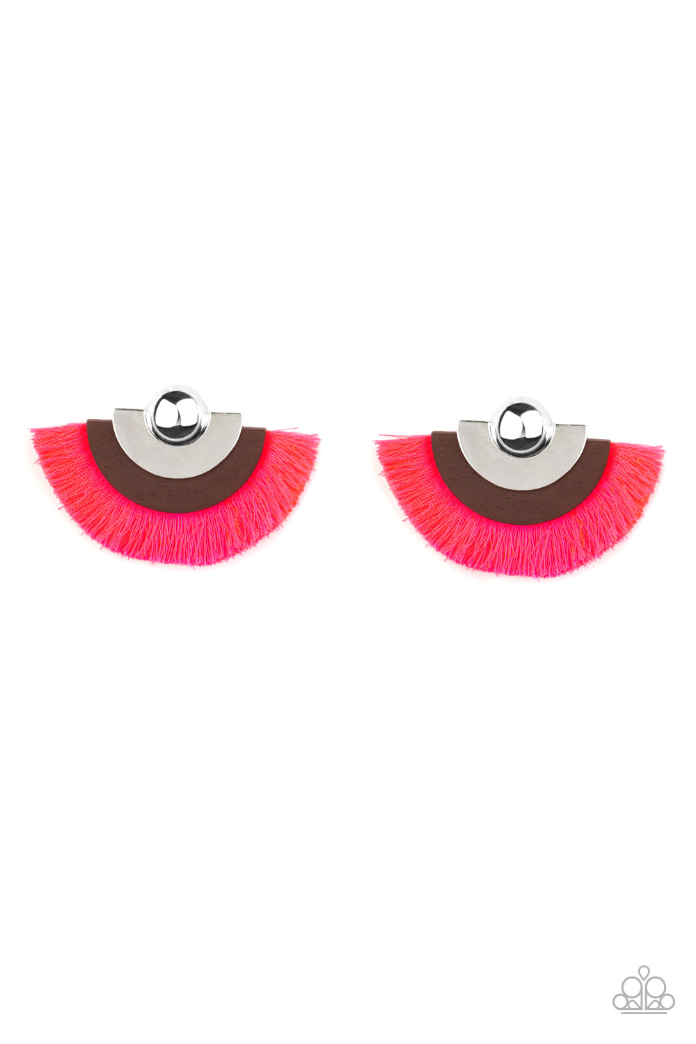 Fan The FLAMBOYANCE - Pink Earrings - Paparazzi Accessories - Paparazzi Accessories