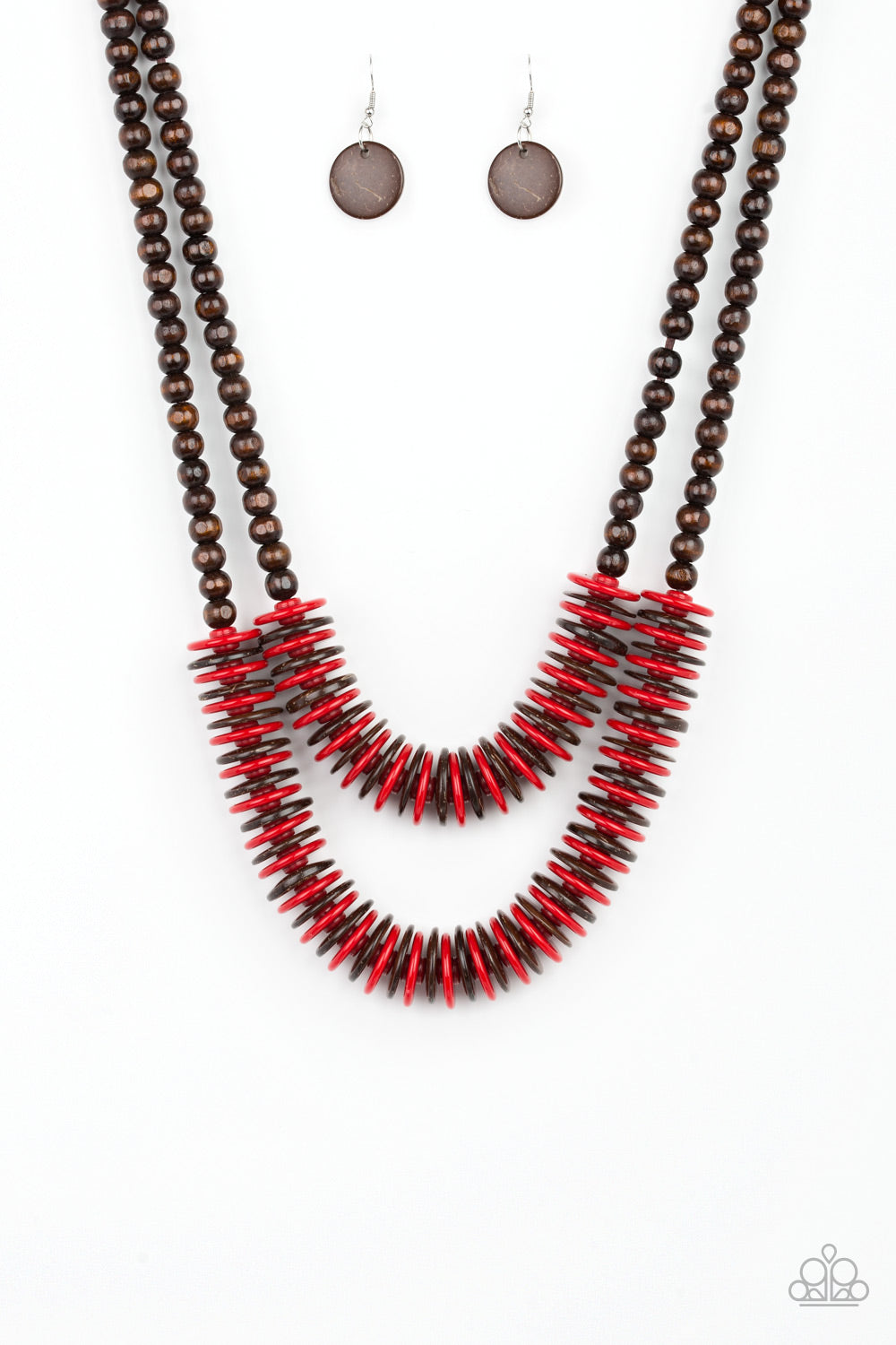 Dominican Disco- Red Necklace - Paparazzi Accessories - Paparazzi Accessories