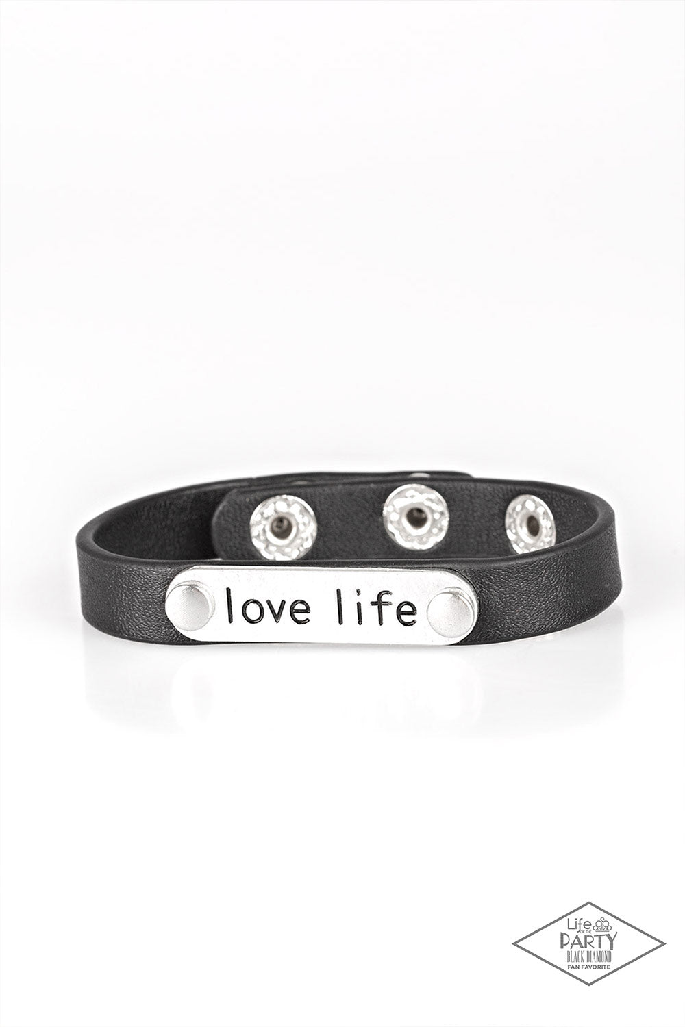 Love Life - Black Leather Bracelet - Paparazzi Accessories