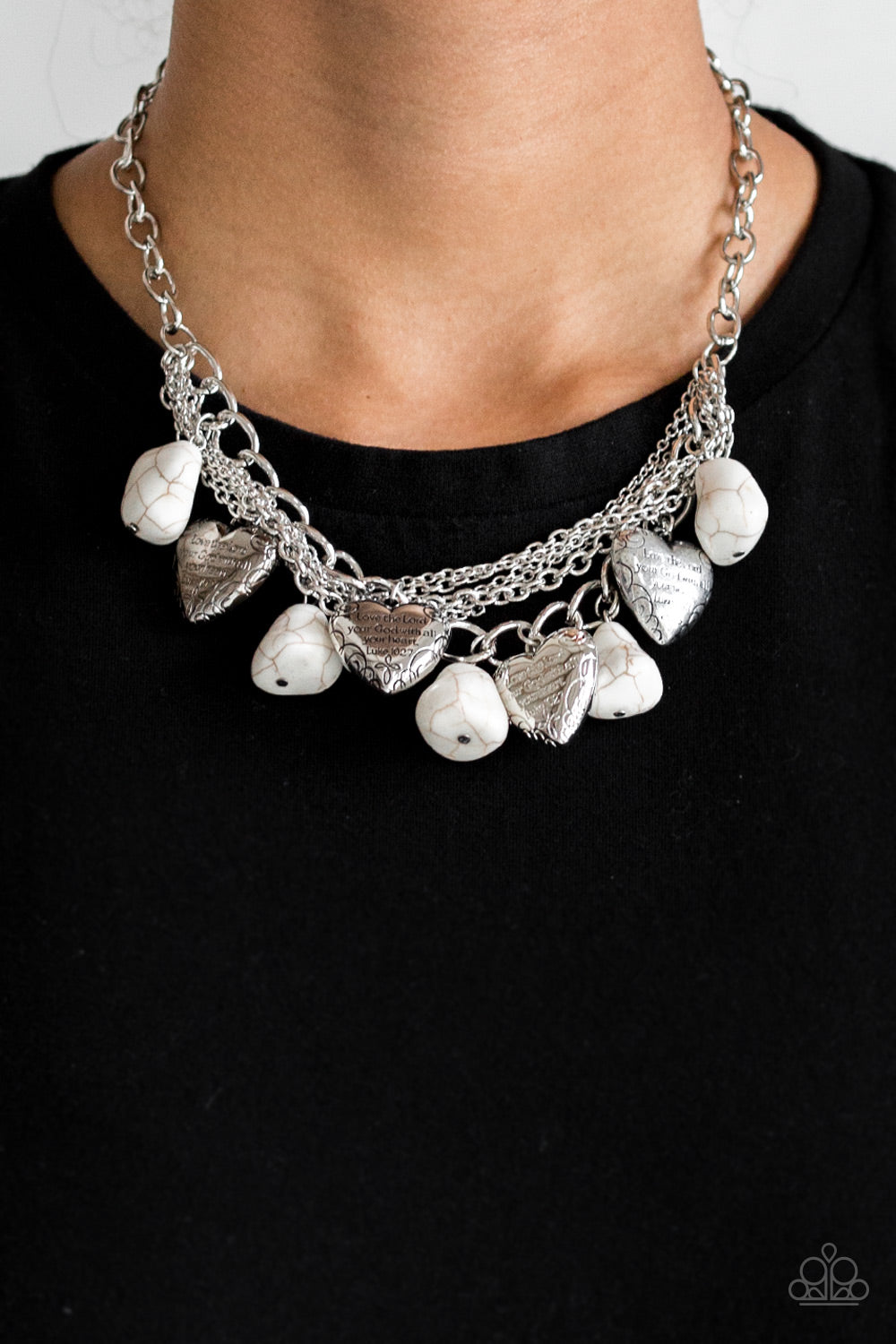 Change of Heart - White Necklace - Paparazzi Accessories - Paparazzi Accessories