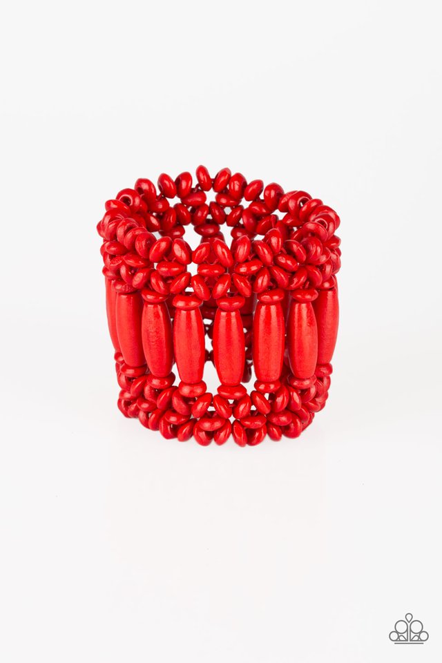 Barbados Beach Club Red Bracelet - Paparazzi Accessories