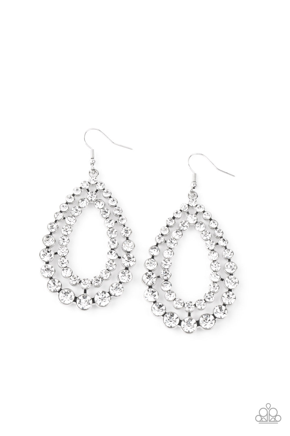 Glacial Glaze - White Earring - Paparazzi Accessories - Paparazzi Accessories