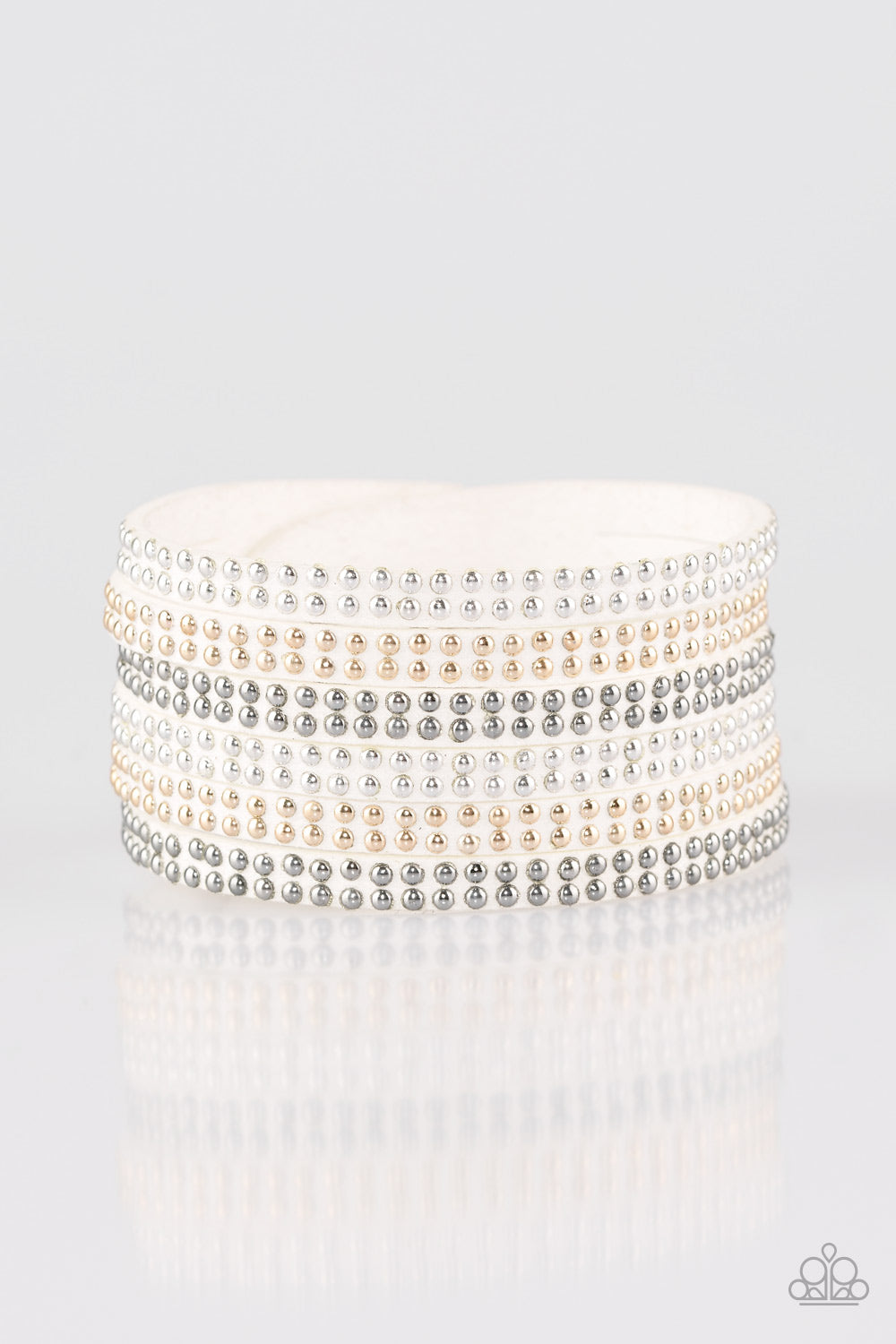 Fight Fire With Fire White Urban Bracelet - Paparazzi Accessories