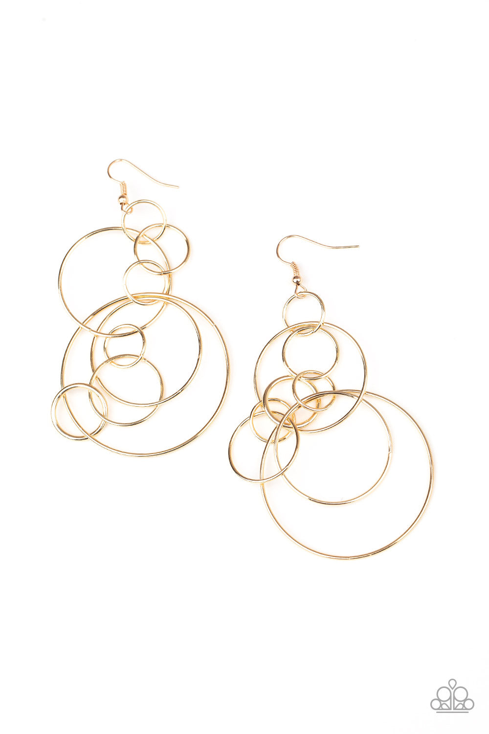 Running Circles Around You - Gold Earrings - Paparazzi Accessories - Paparazzi Accessories