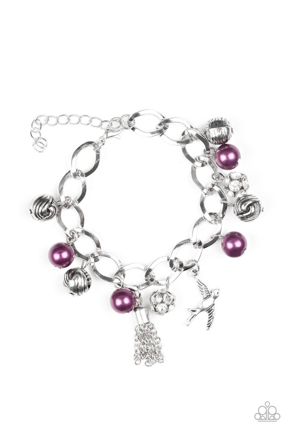 Lady Love Dove - Purple Charm Bracelet- Paparazzi Accessories - Paparazzi Accessories