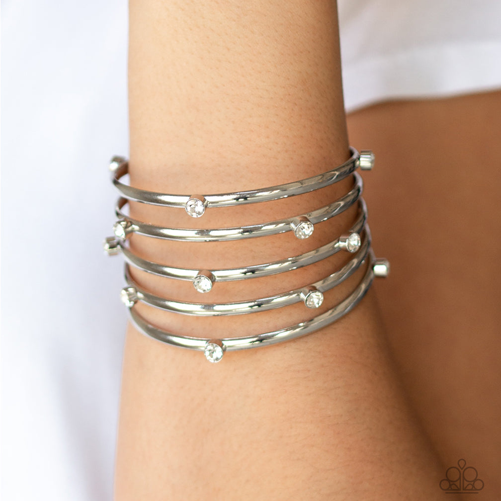 Sugarlicious Sparkle White Bracelet - Paparazzi Accessories