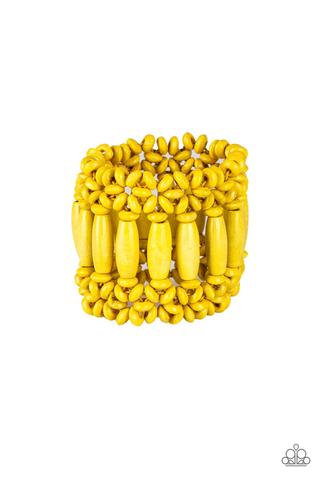 Barbados Beach Club Yellow Bracelet - Paparazzi Accessories