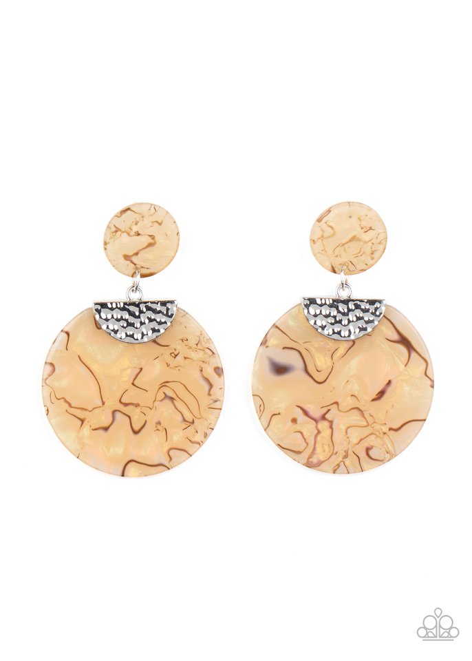 Really Retro-politan- Yellow Earrings- Paparazzi Accessories - Paparazzi Accessories