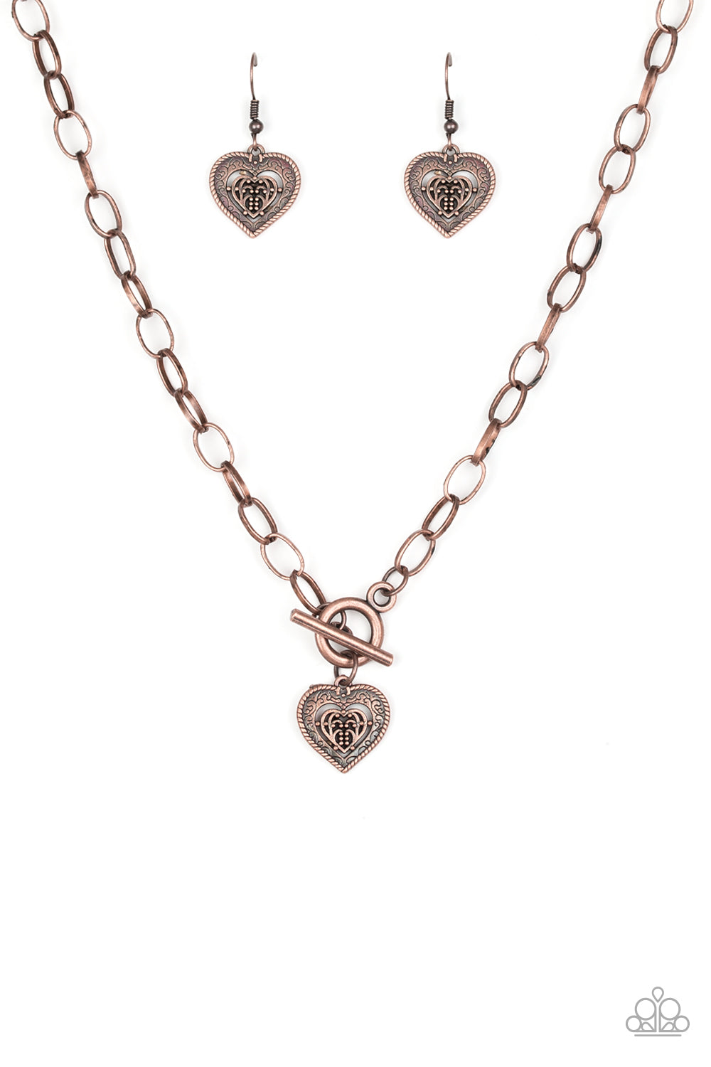 Say No AMOUR - Copper Necklace- Paparazzi Accessories - Paparazzi Accessories