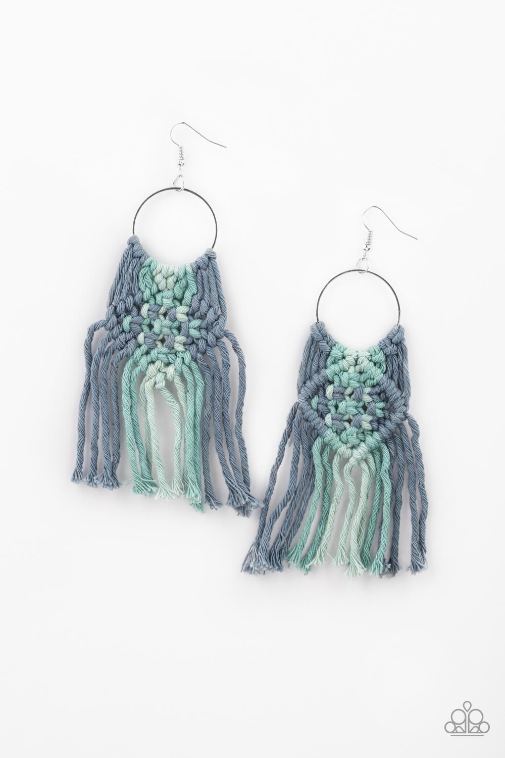 Macrame Rainbow - Blue Earrings- Paparazzi Accessories - Paparazzi Accessories