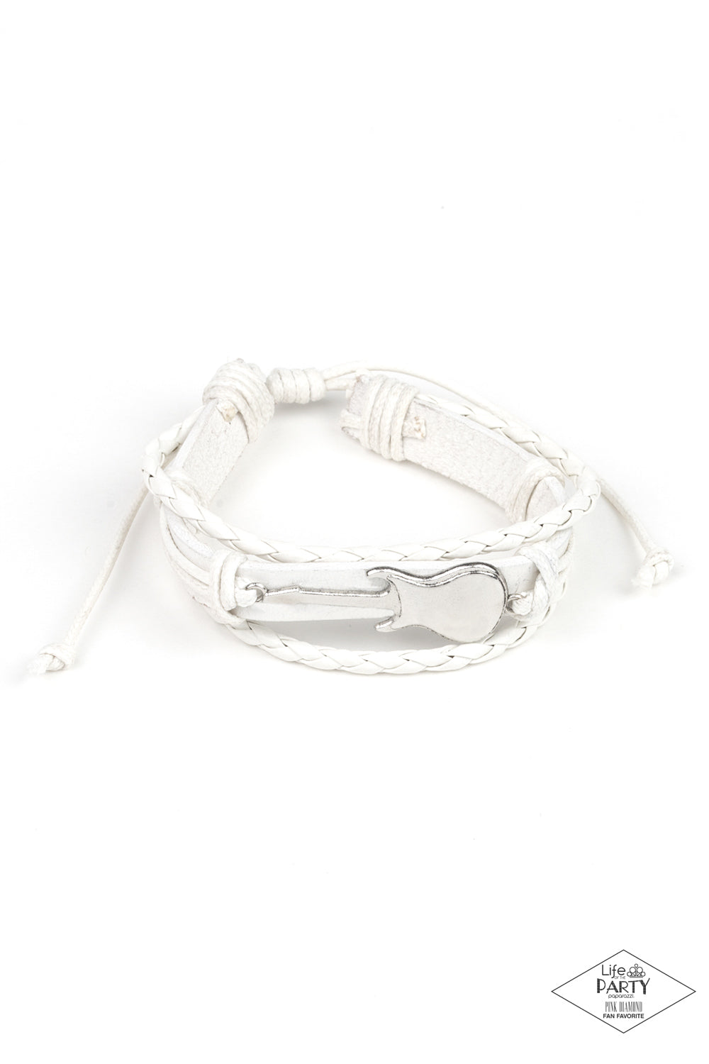 Lead Guitar - White Urban Bracelet - Paparazzi - Paparazzi Accessories