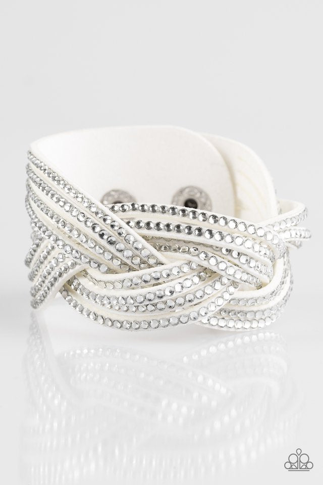 Big City Shimmer - White Bracelet - Paparazzi Accessories