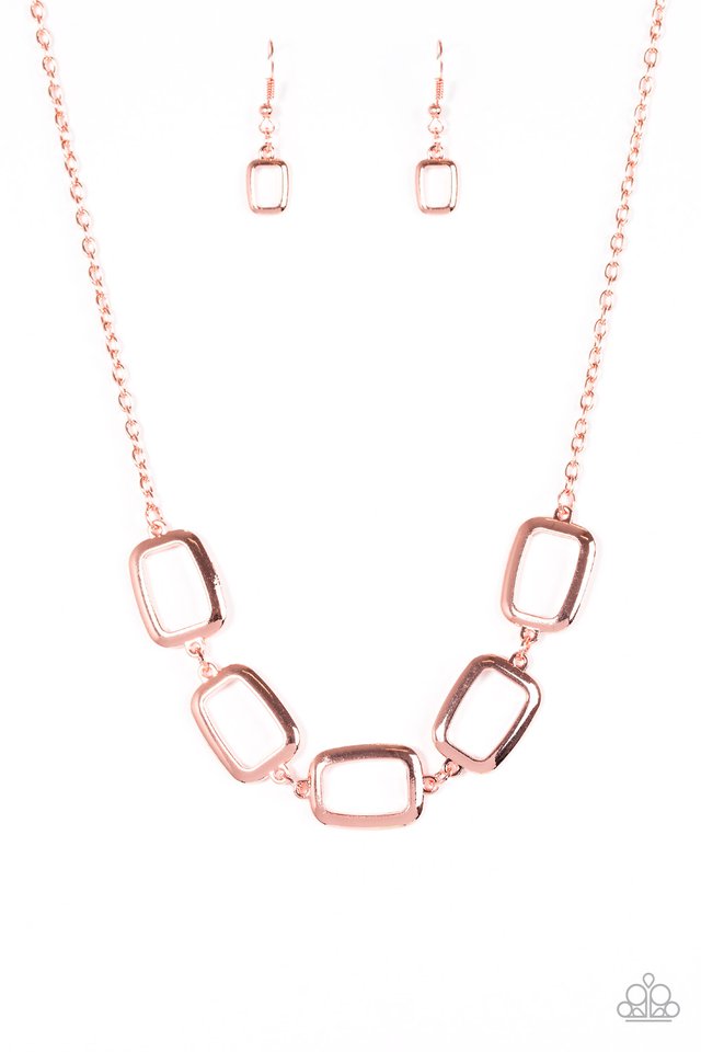 Gorgeously Geometric - Copper Necklace - Paparazzi Accessories