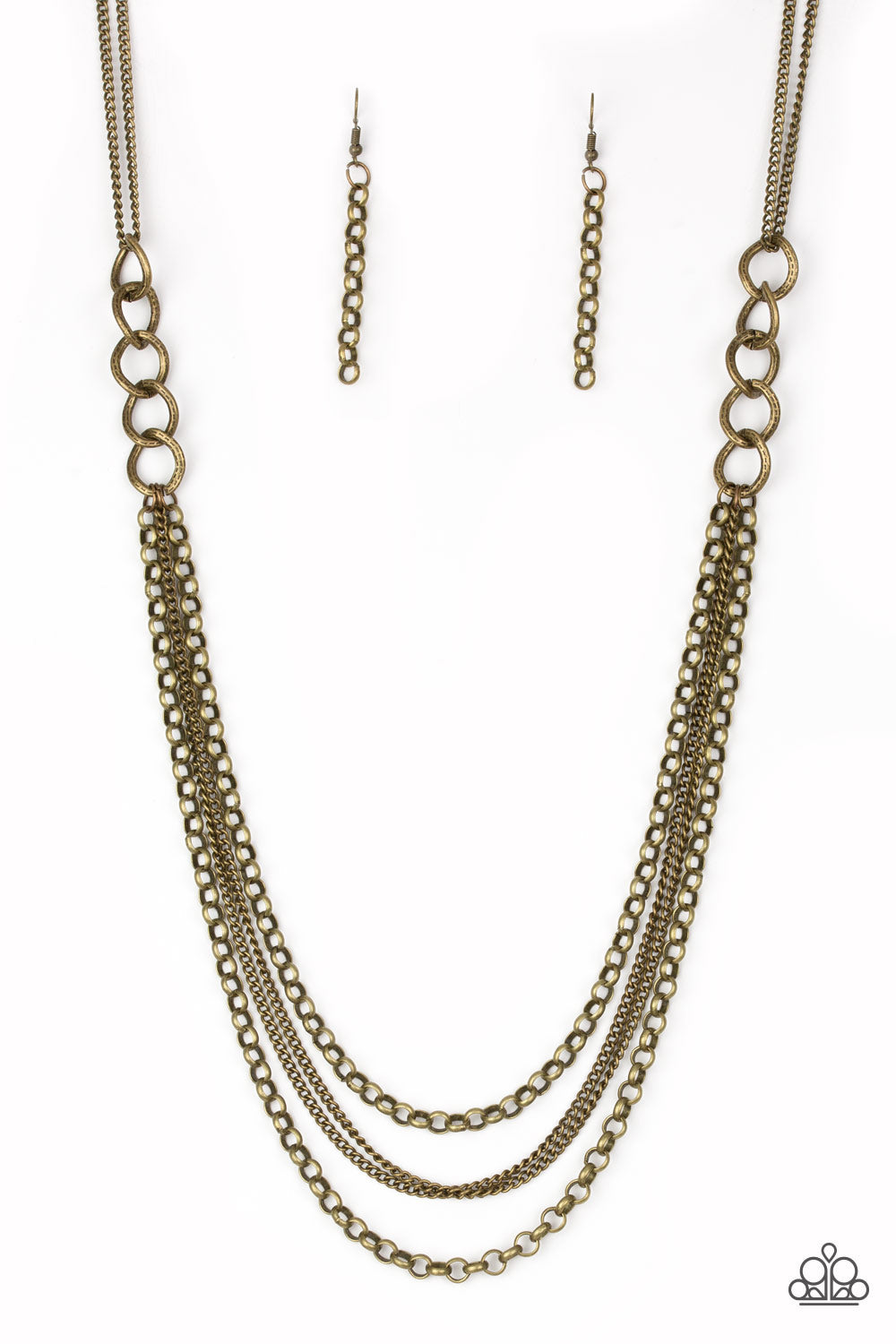 Mechanical Mayhem - Brass Necklace - Paparazzi Accessories - Paparazzi Accessories