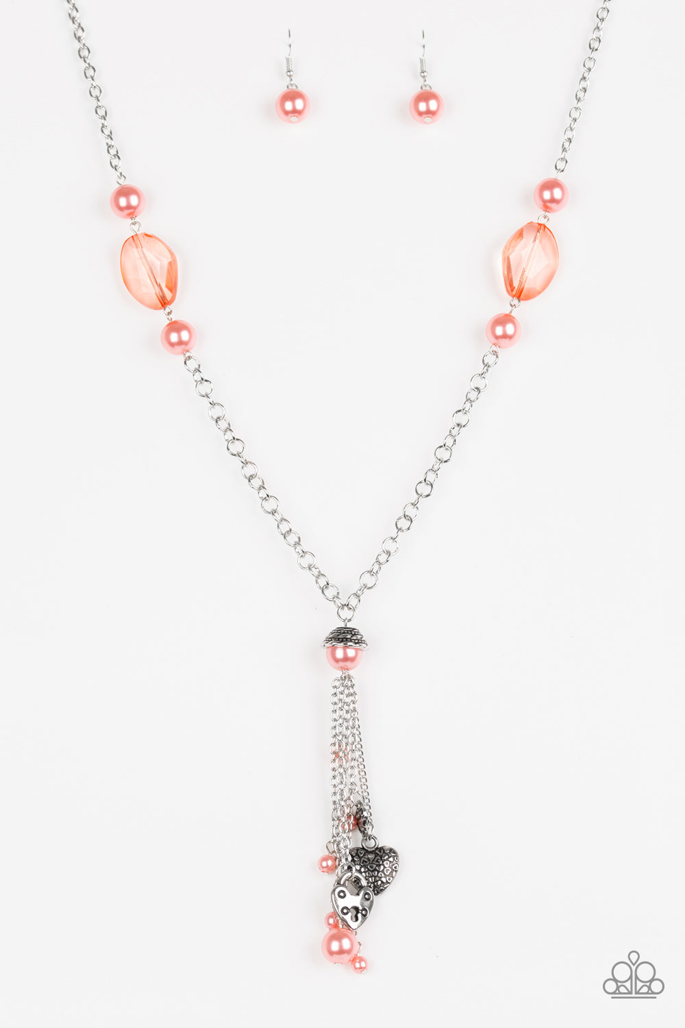 Heart Stopping Harmony - Orange Necklace - Paparazzi Accessories - Paparazzi Accessories