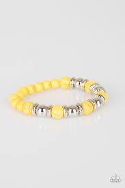 Across The Mesa - Yellow Bracelet - Paparazzi Accessories - Paparazzi Accessories