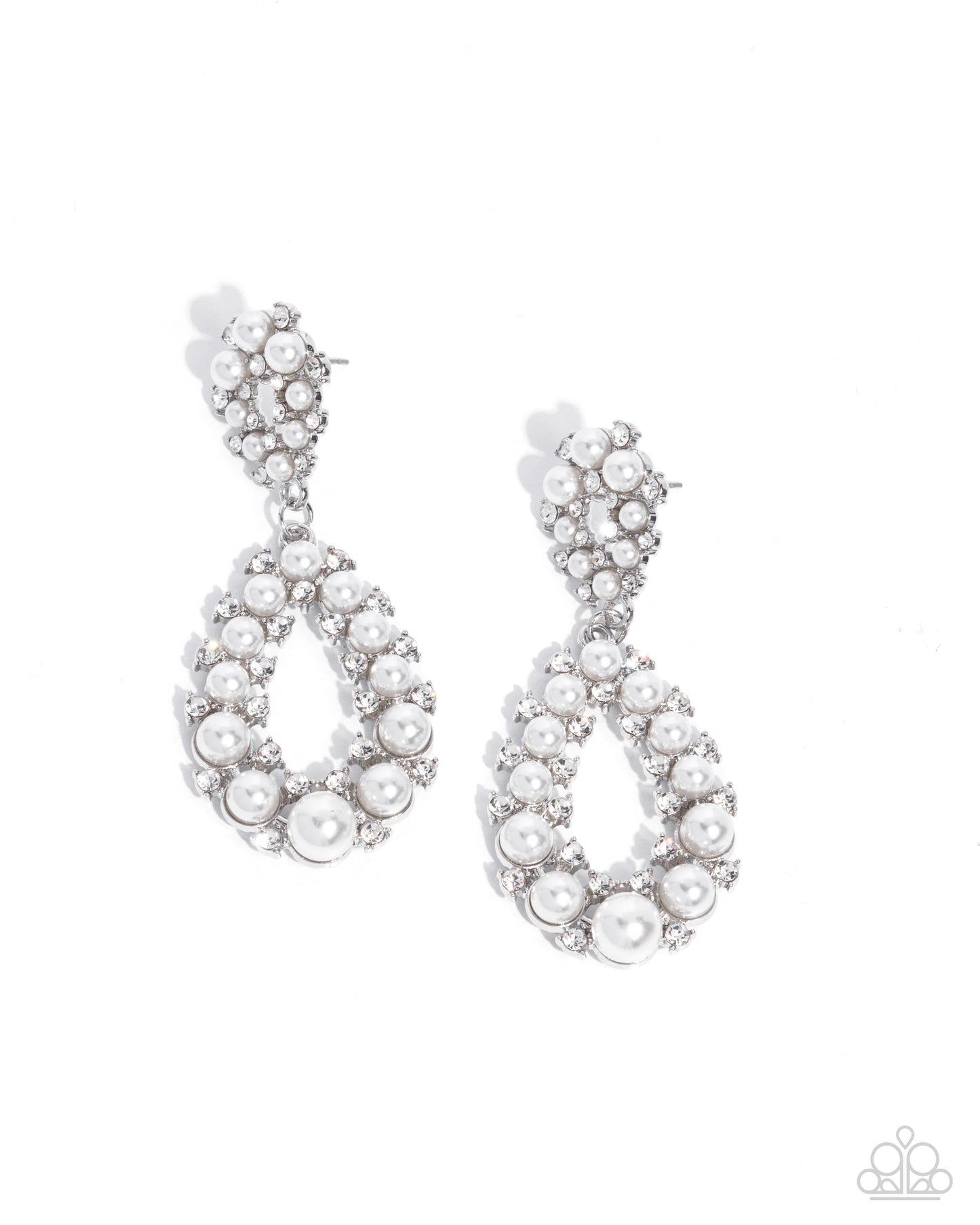 Dapper Debut - White Earrings- Paparazzi Accessories