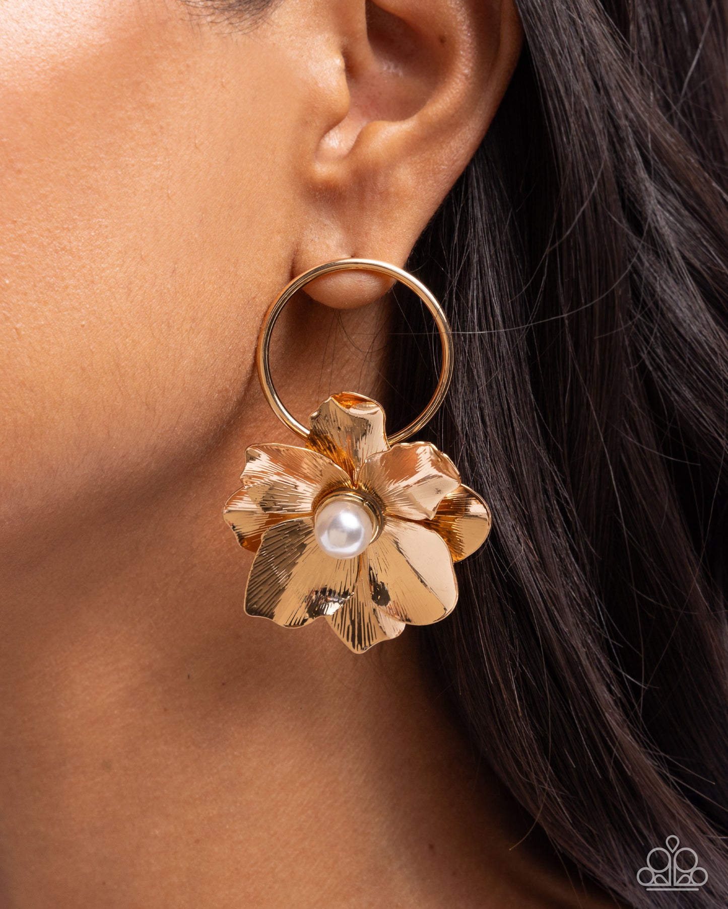 Backyard Bling - Gold Earrings - Paparazzi Accessories