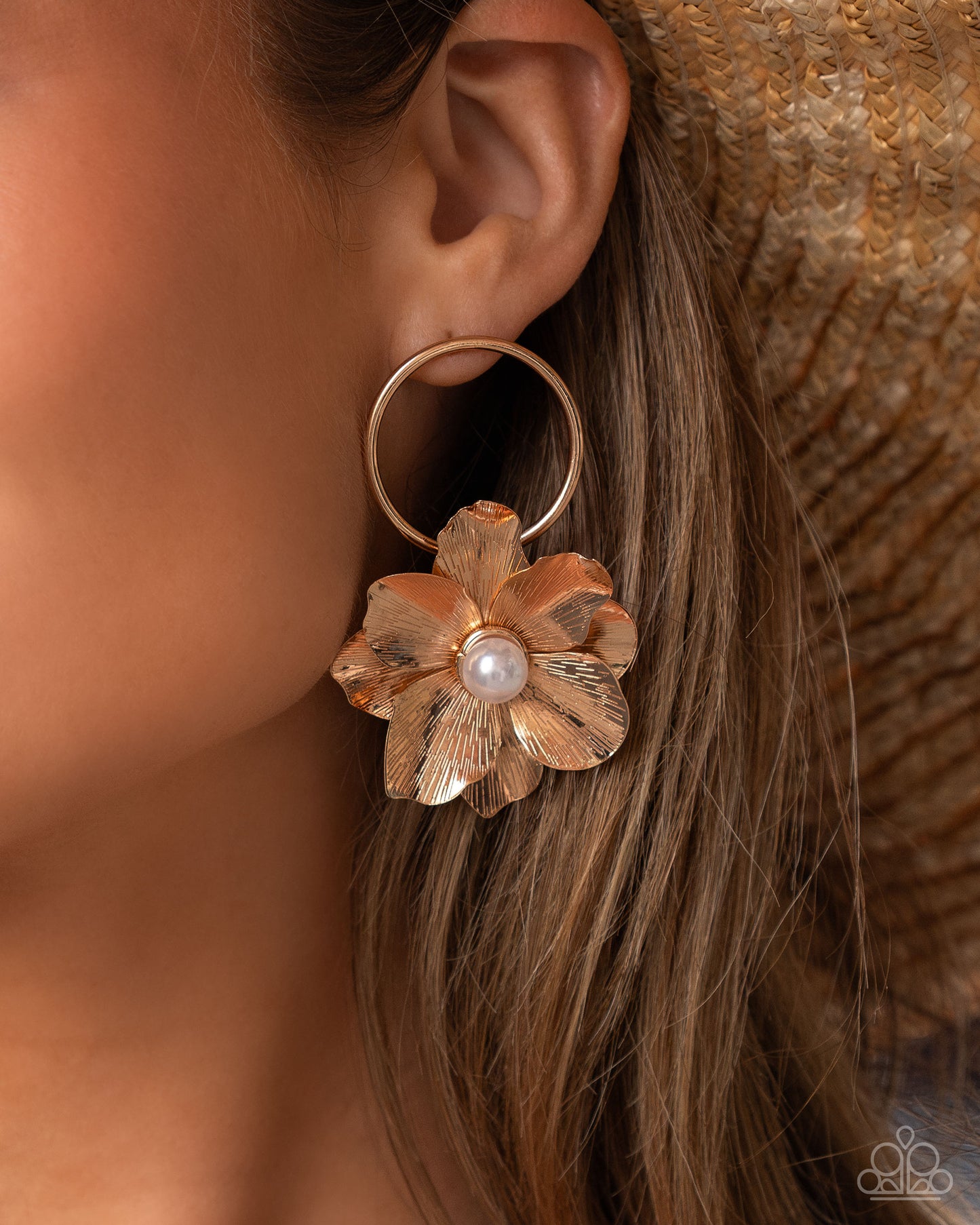 Backyard Bling - Gold Earrings - Paparazzi Accessories