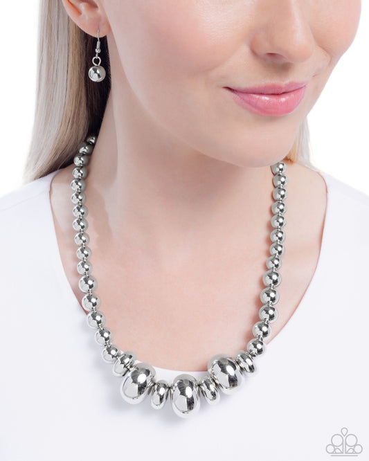 Model Maverick - Silver Necklace - Paparazzi Accessories