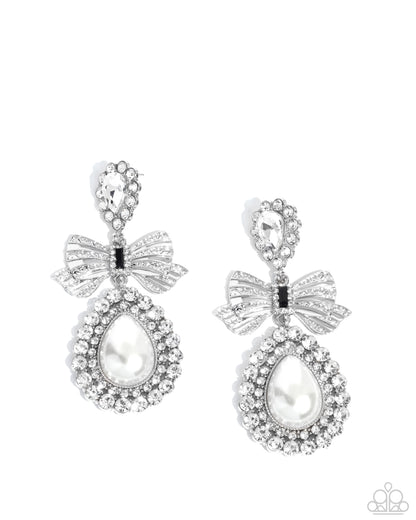 Alluring Aesthetic - White Earrings - Paparazzi Accessories