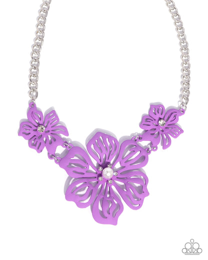 Floral Fandom - Purple Necklace - Paparazzi Accessories