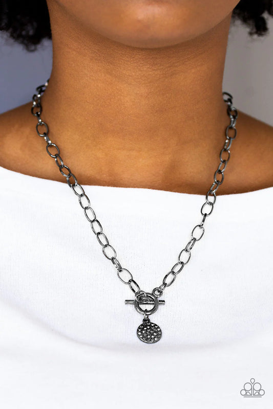 Sorority Sisters - Gunmetal Toggle Necklace - Paparazzi Accessories