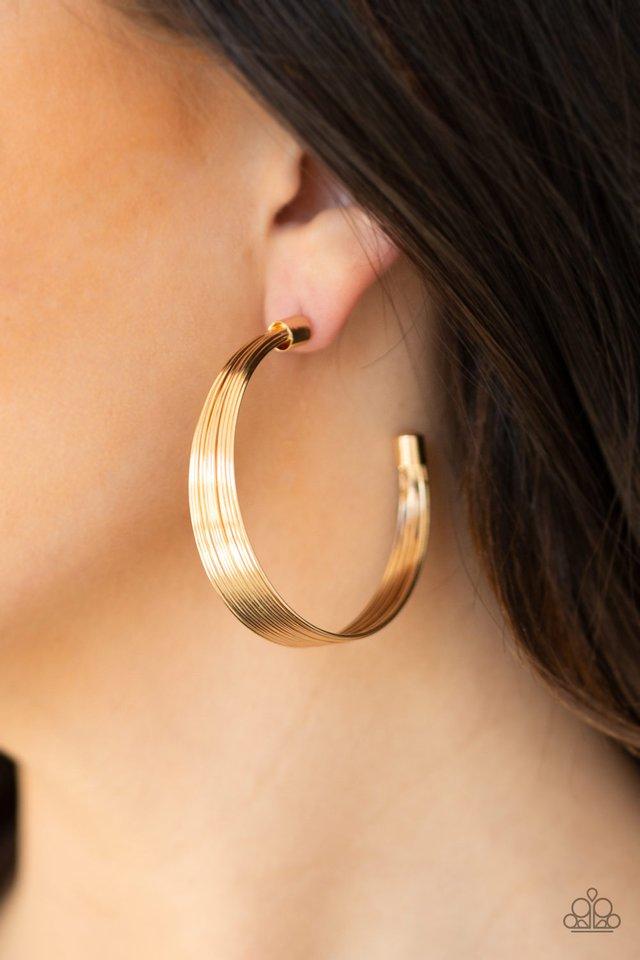 Live Wire - Gold Earrings - Paparazzi Accessories - Paparazzi Accessories 