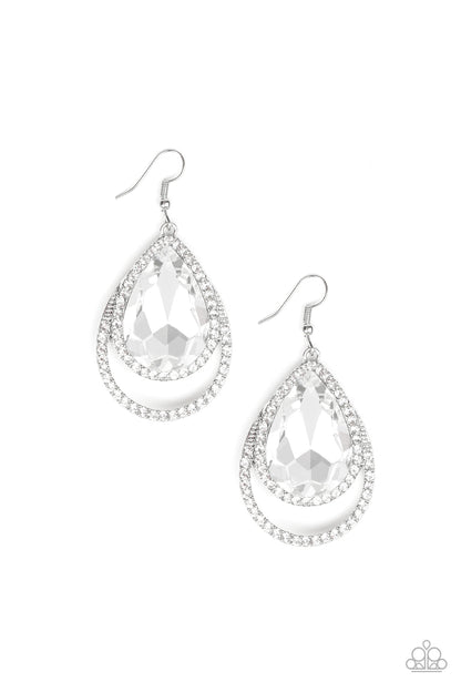 Famous White Earring - Paparazzi Accessories - Paparazzi Accessories 