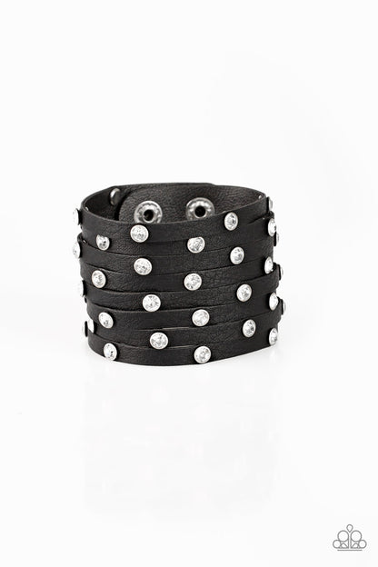 Sass Squad Black Leather - Paparazzi Accessories 