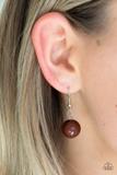 Top Pop - Brown and Silver Necklace - Paparazzi Accessories 