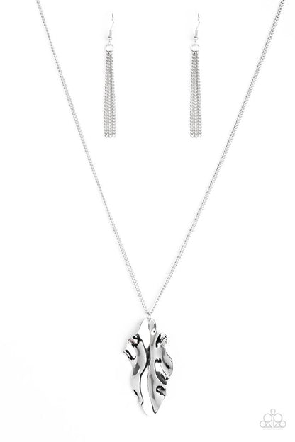 Fiercely Fall Silver Necklace - Paparazzi Accessories 